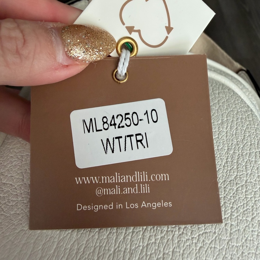 Mali & Lili Off-White Crossbody Bag with Patterned Strap - Picture 12 of 12